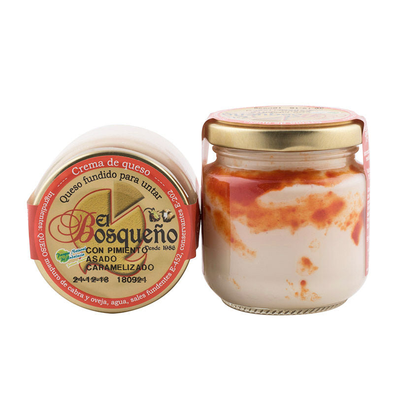 Cream cheese with caramelized roasted peppers