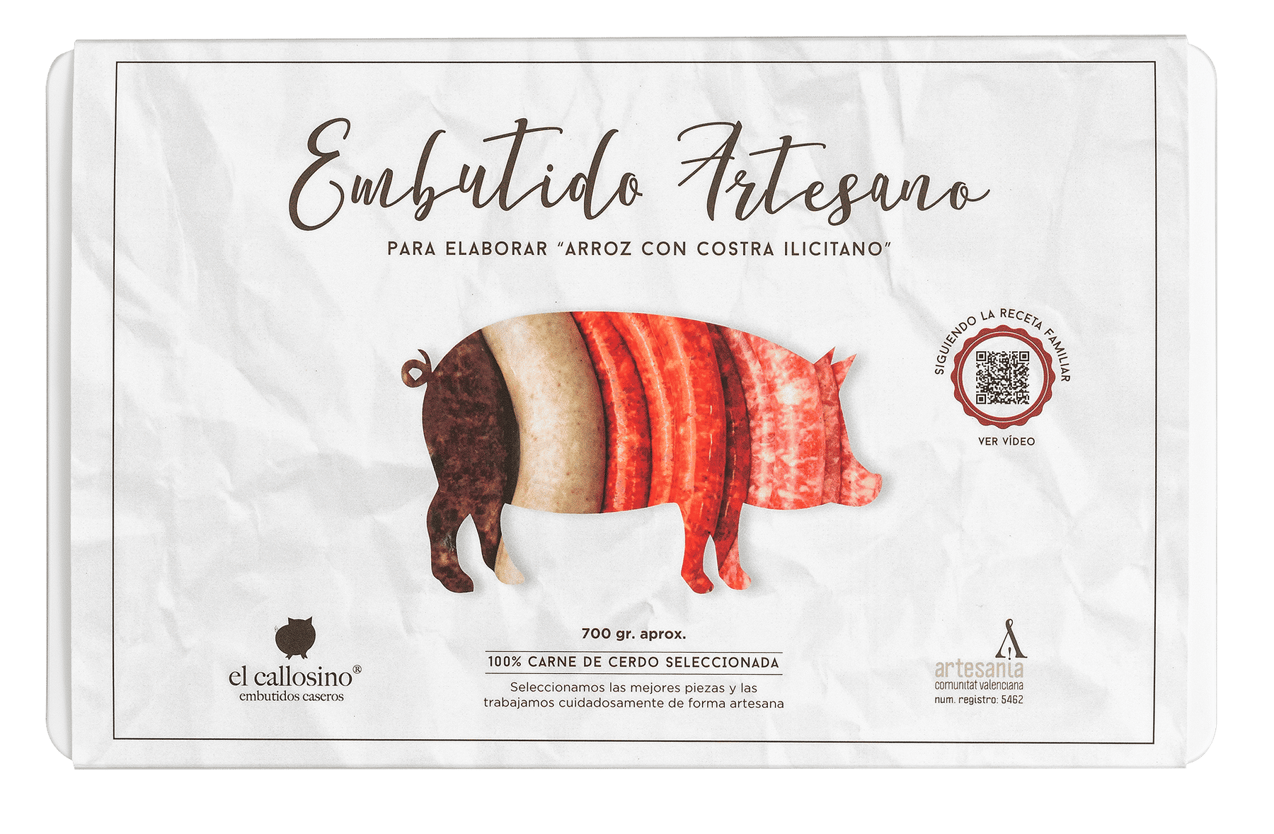 Pack of sausages to make rice with crust