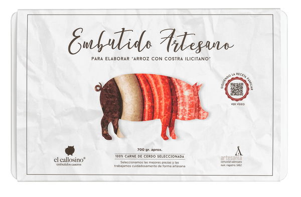 Pack of sausages to make rice with crust