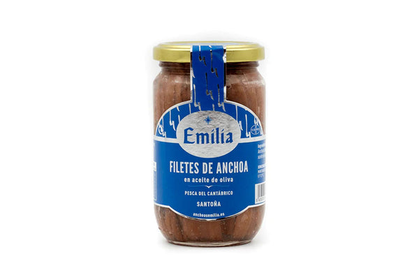 Filetes de Anchoa en aceite de oliva "Serie Plata"- Pescado del Cantábrico tarro 310gr.
