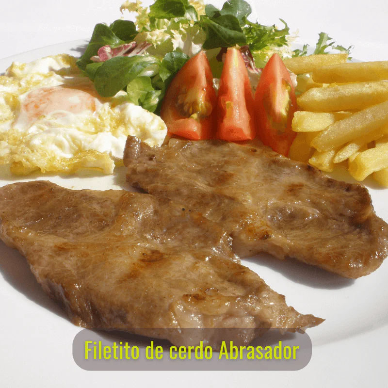Filetes de aguja cerdo Abrasador, bandeja de 800g.