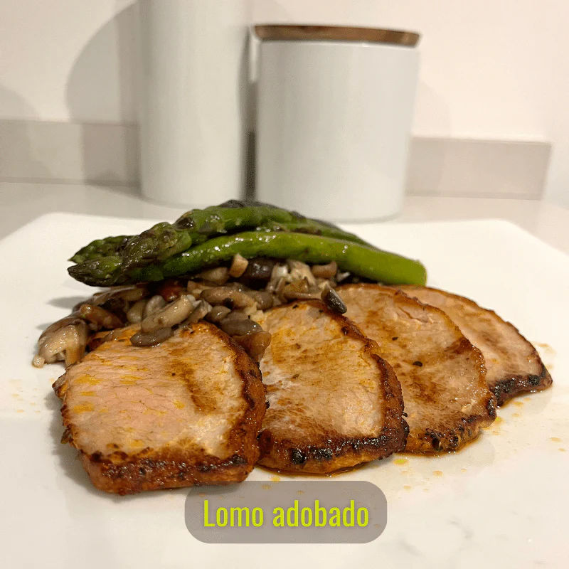 1 kg of marinated seared loin, sliced, in 2 trays