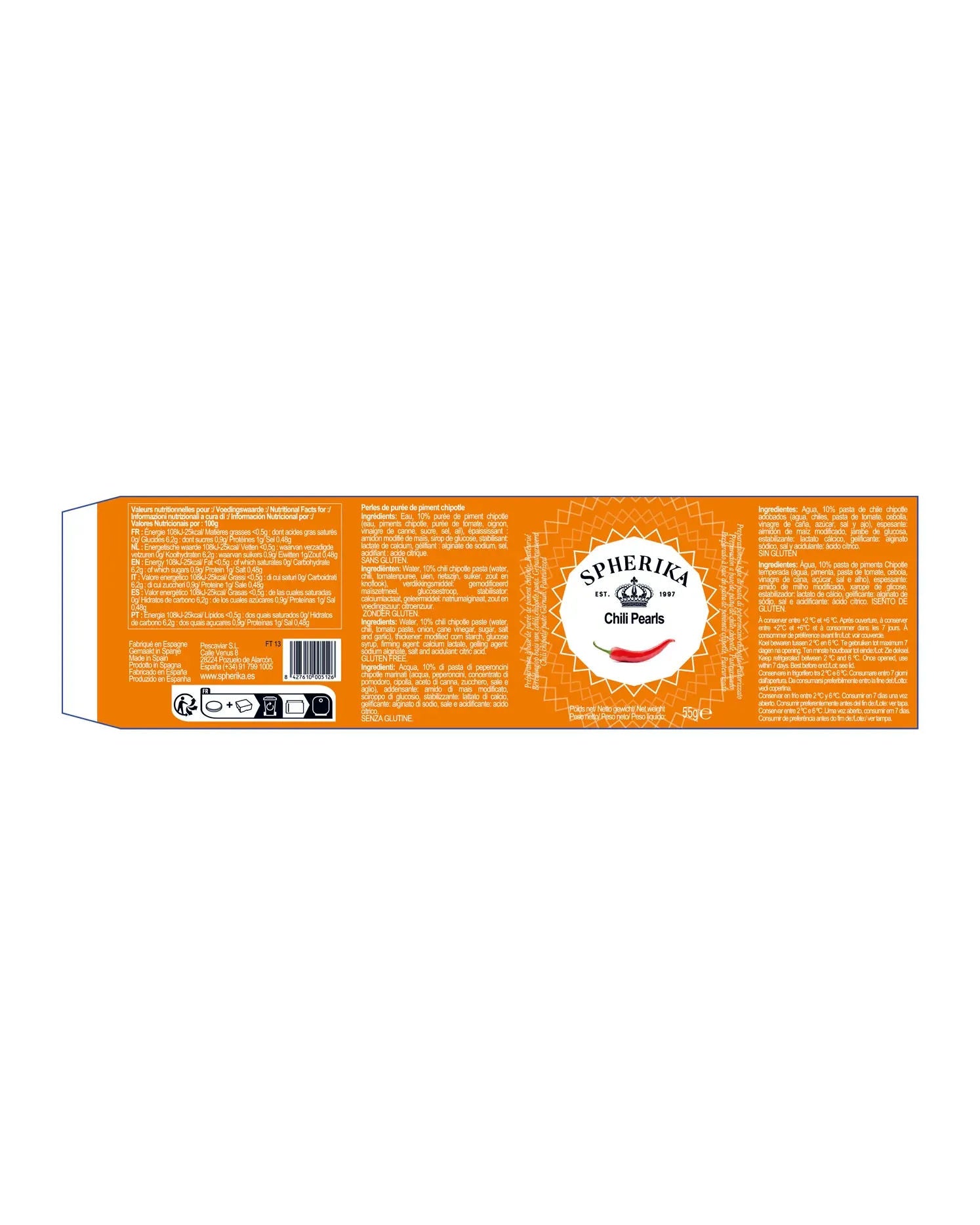 SPHERIKA, esferas de chile chipotle 55g