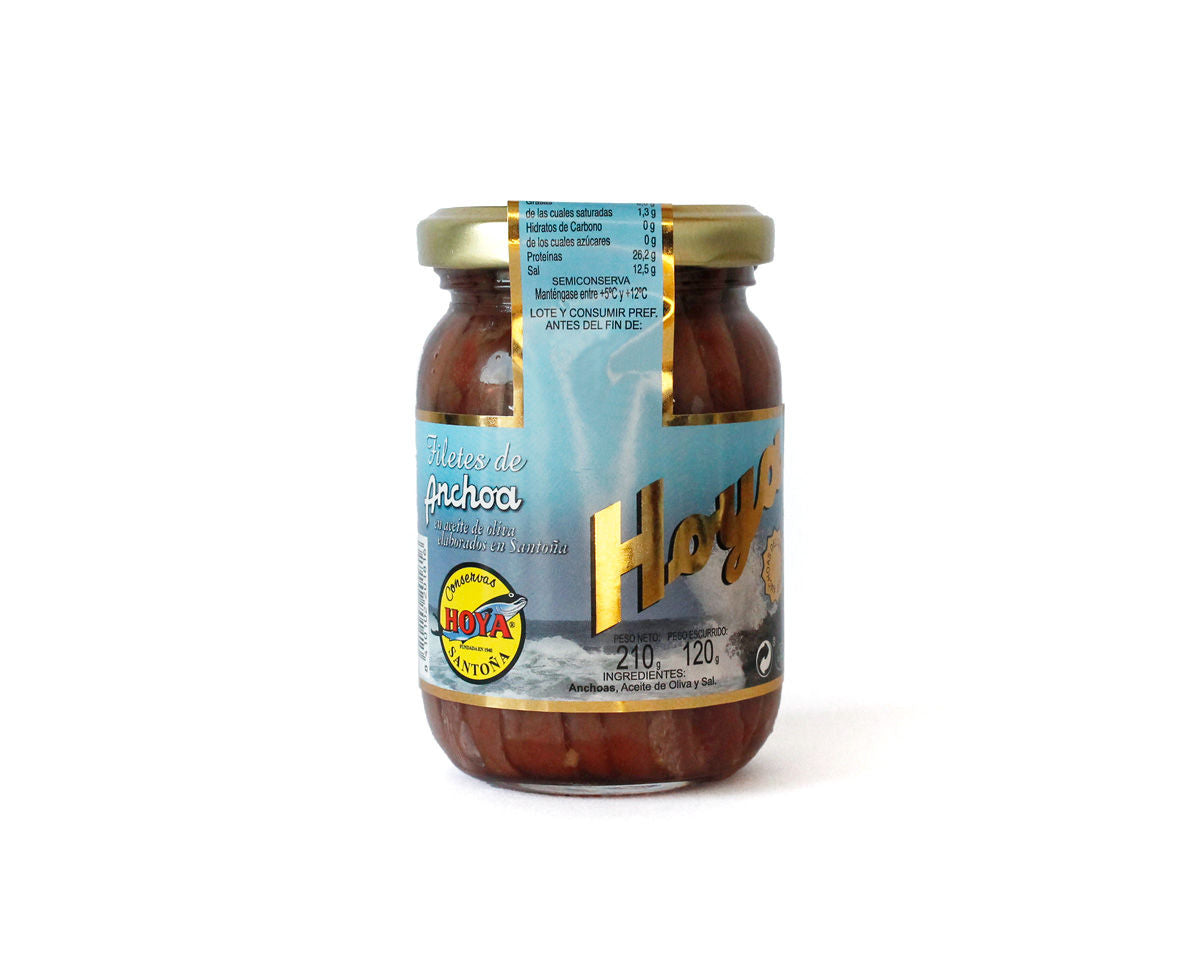 Tarro de Anchoas del Cantábrico en aceite de oliva HOYA 210g