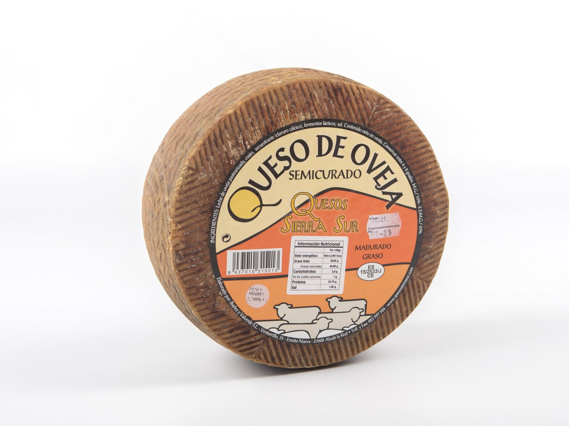 Semi-cured sheep cheese 3 kg