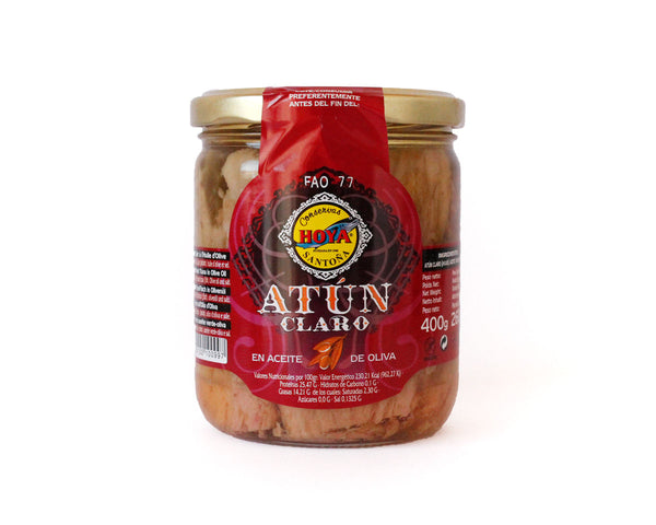 Tarro de atún claro en aceite de oliva HOYA 400g