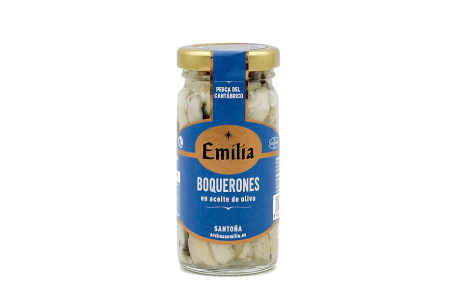 Cantabrian anchovy in olive oil, 100g jar.