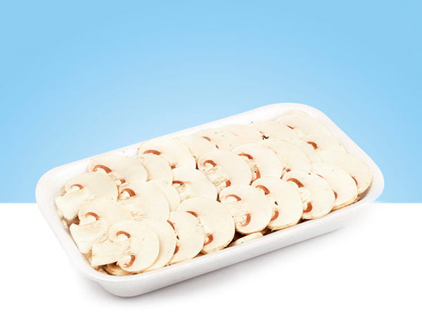 Sliced ​​mushrooms, tray