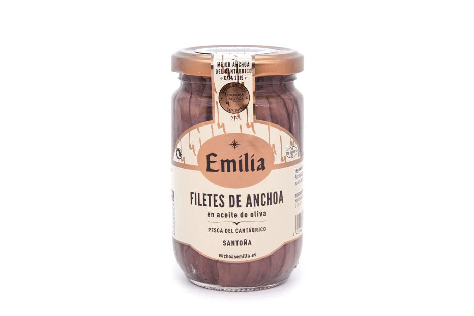 Anchovy Fillets in Olive Oil "Gold Series" - Cantabrian Fish, 310g jar.