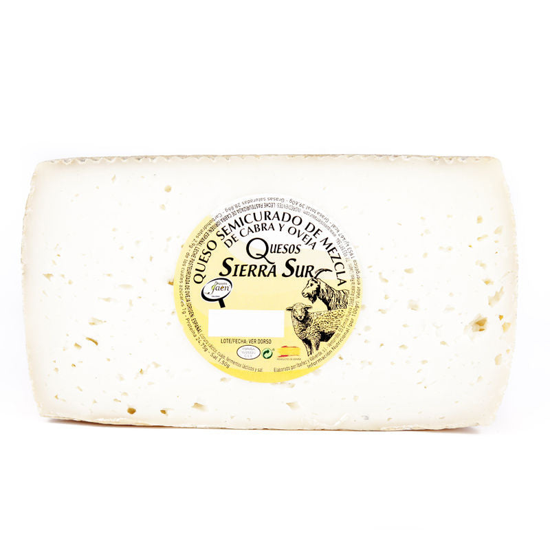 Semi-cured cheese with a half-cheese mix