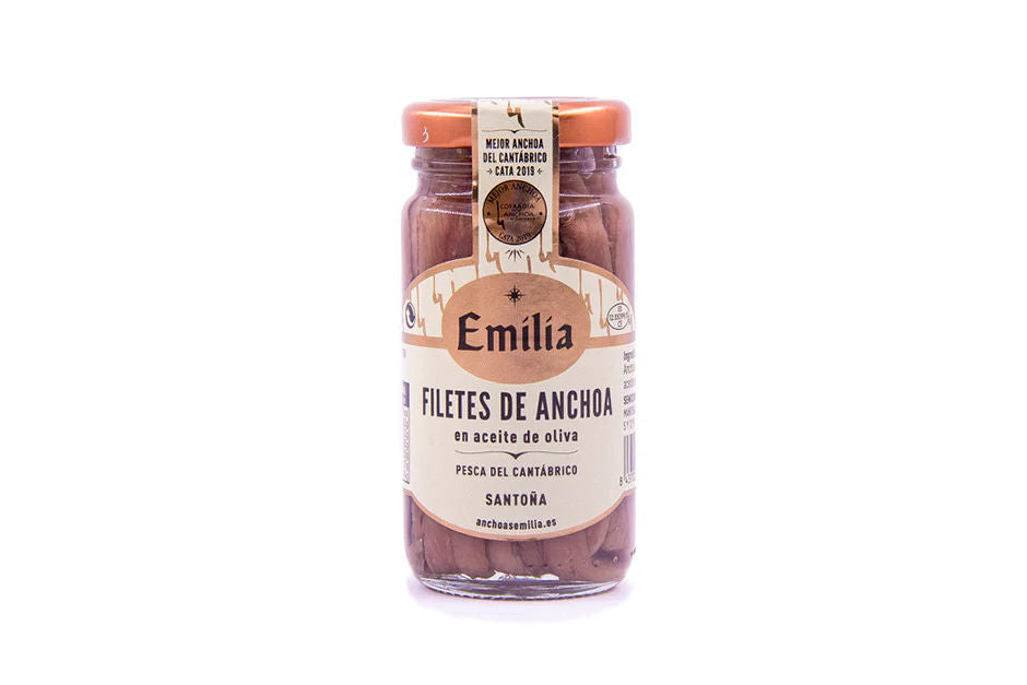 Filetes de Anchoa en Aceite de Oliva "Serie Oro" - Pescado del Cantábrico tarro 100gr